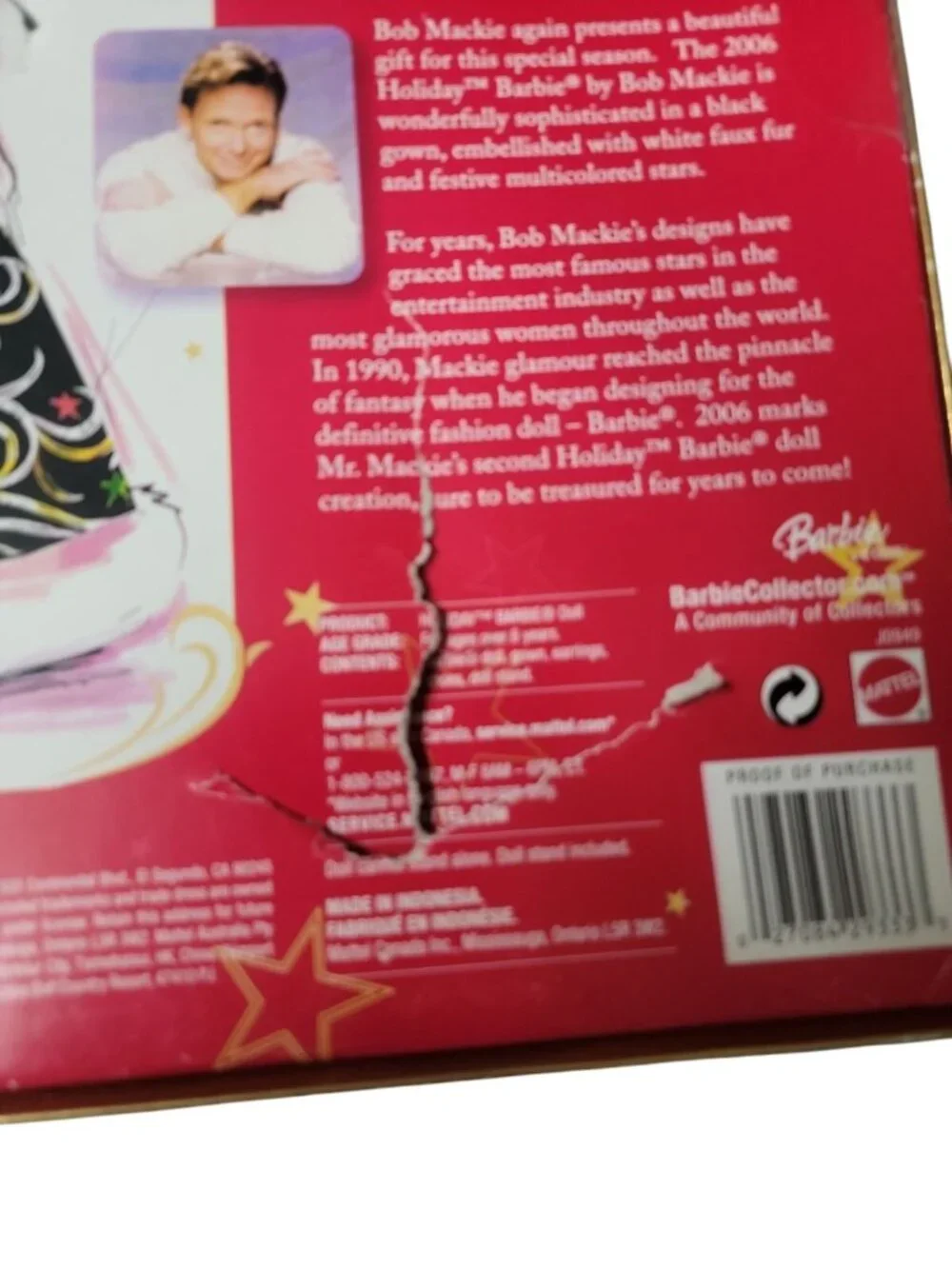 Barbie Doll Holiday 2006 By Bob Mackie Designer New in Original Box